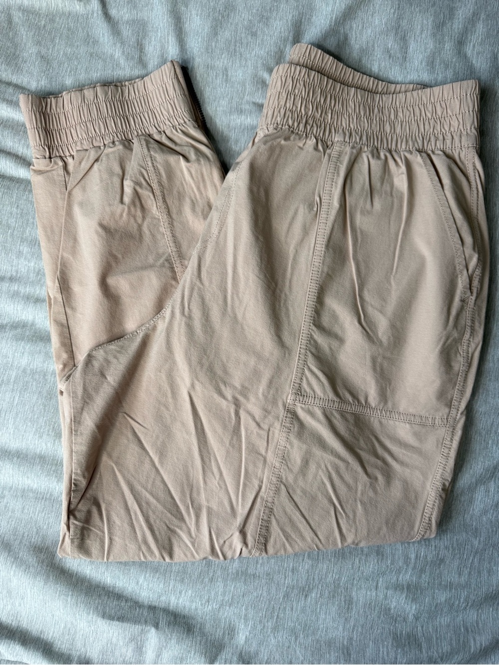 Womens Calia Elastic-Waist Casual Pants in Light Beige